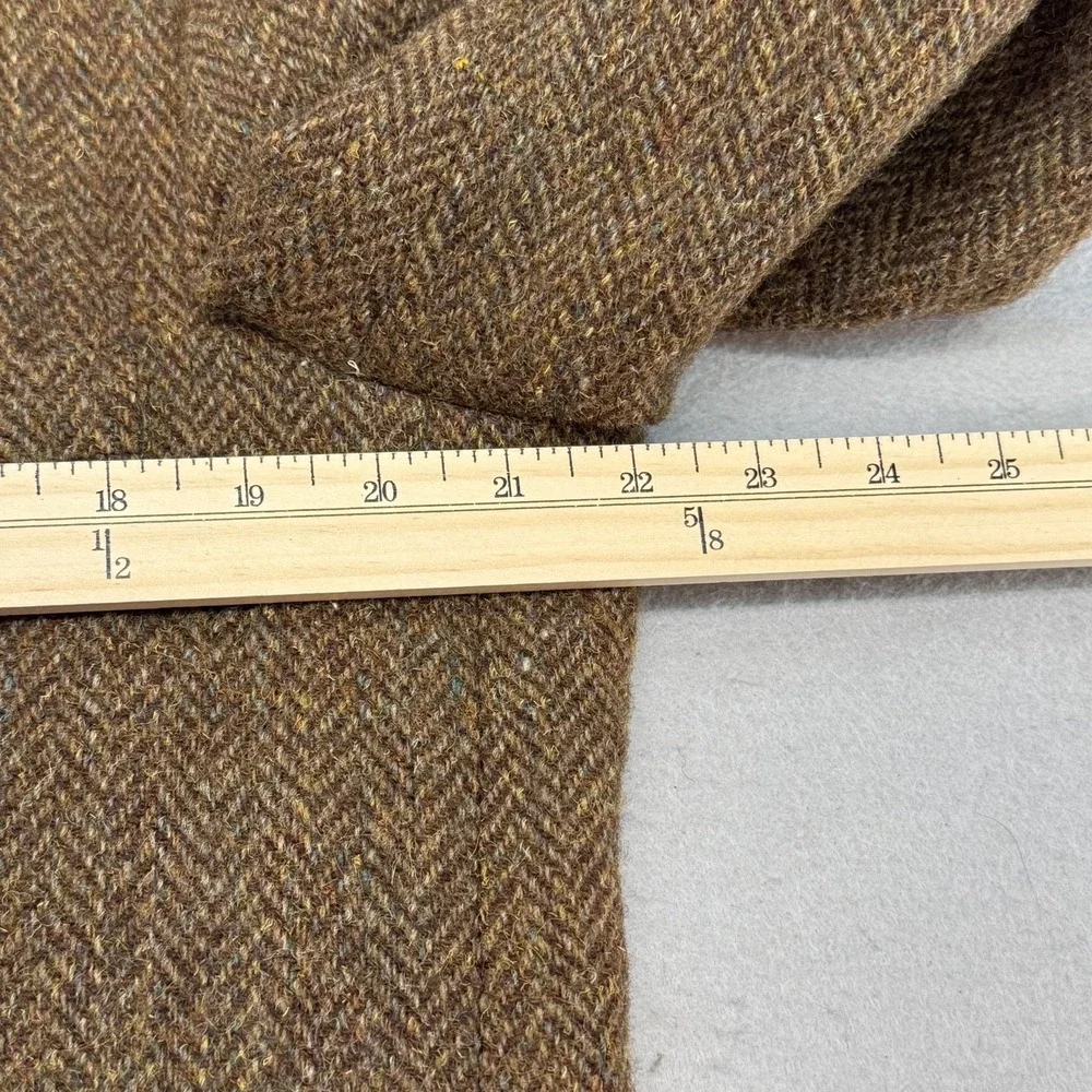 Vintage 60s Harris Tweed Sport Coat 42R Brown‎ Herringbone Ivy League Union Made